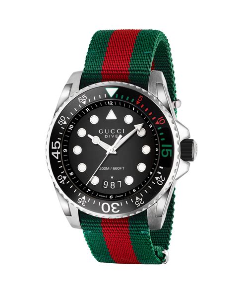 gucci dive watch nylon strap|Gucci watch strap men.